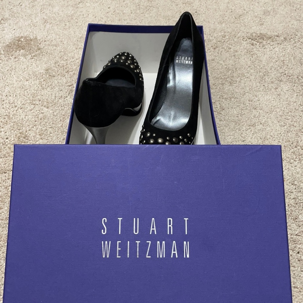 Stuart Weitzman black studded heels